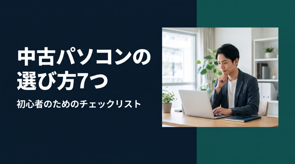 中古パソコンの選び方7つ｜初心者が失敗しないためのチェックリスト